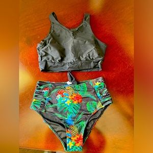 Two Piece Bathing Suite High Rise New Without Tag… - image 1